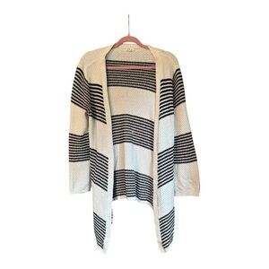 Westport Black and White Striped Cardigan Size Medium (M)